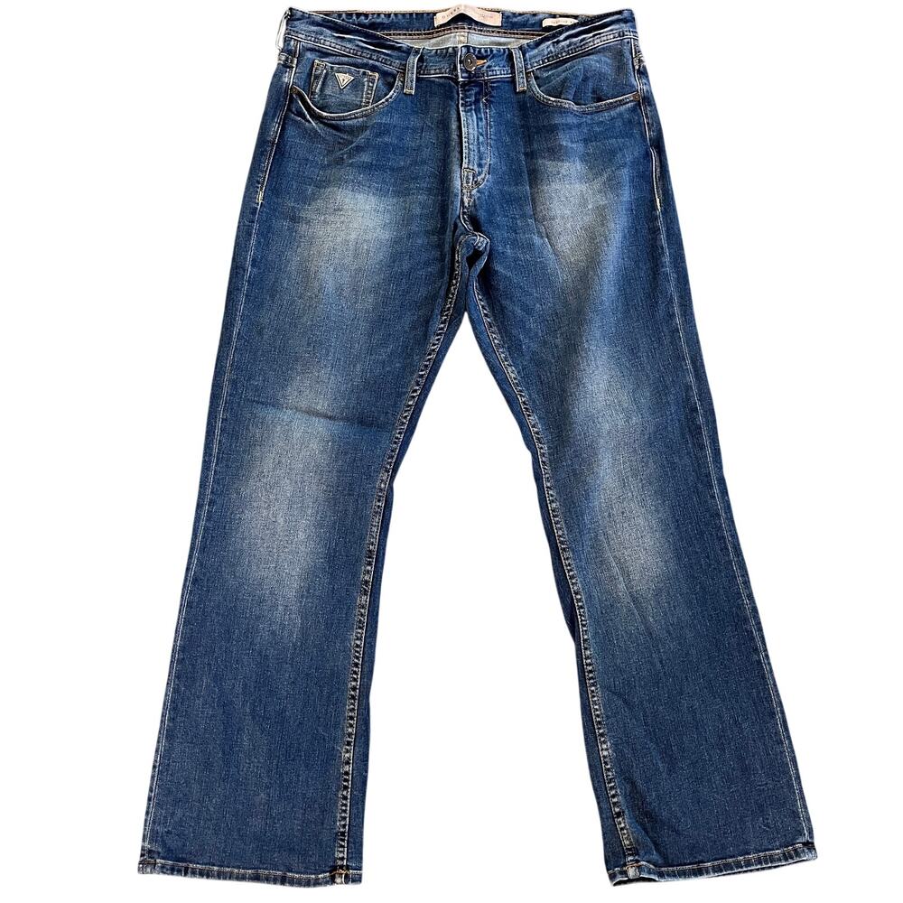 GUESS Jeans Regular Boot cut blue denim Mens 36 x 30 casual pants straight